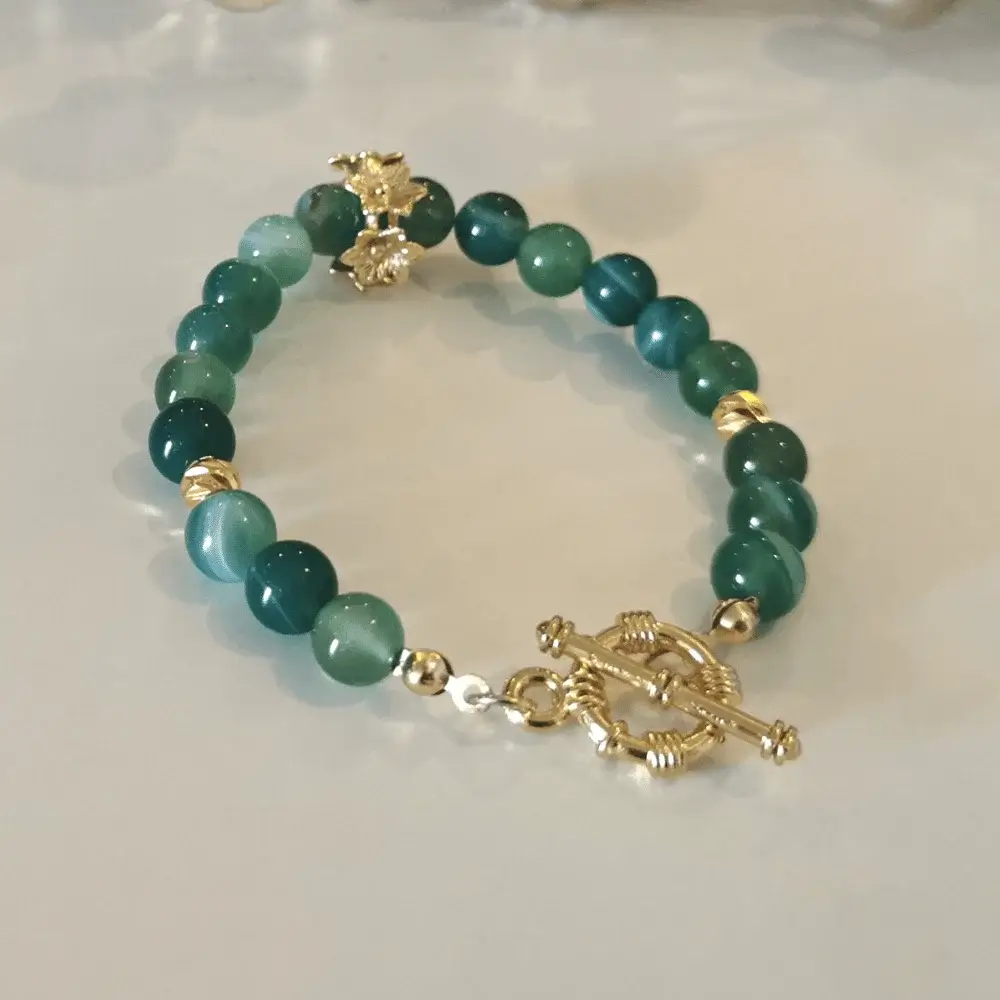 Multicolor Aqeeq Elastic Beaded Bracelet | Boutique Ottoman Jewelry Store